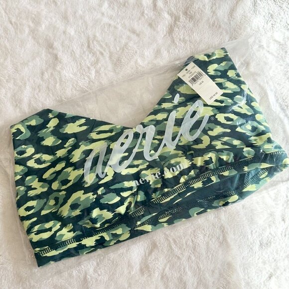 NWT Aerie Offline Goals Sports Bra Deep Forest Green Animal Print - M - Picture 3 of 8